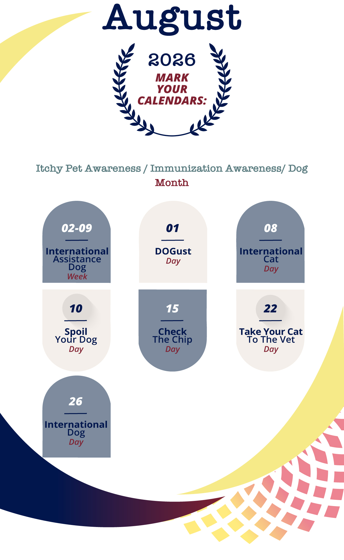Itchy Pet Awareness / Immunization Awareness/ Dog Month